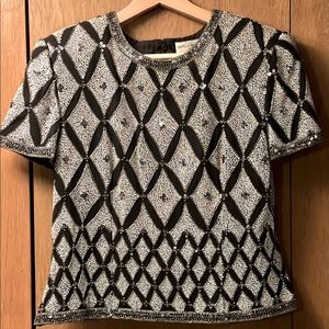 Papell Boutique Evening Beaded Top